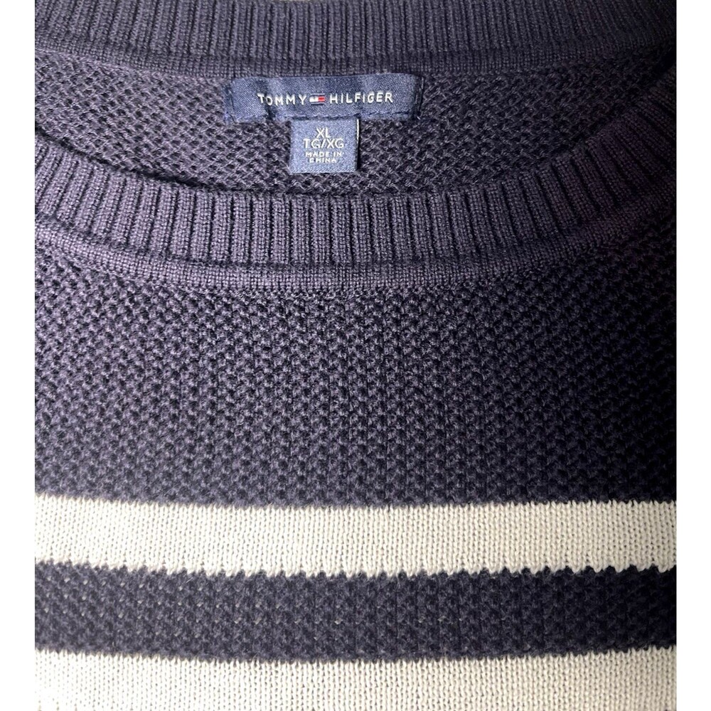 Tommy Hilfiger womens classic striped sweater sz XL preppy minimilist nautical - Picture 3 of 7